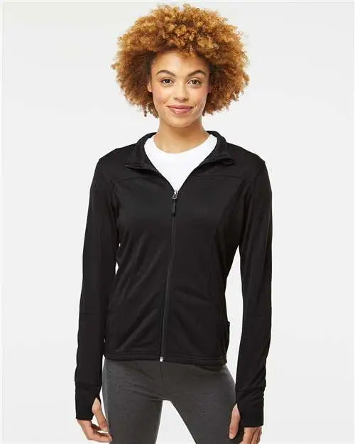 Independent Trading Co. Exp60paz Women’s Poly-tech Full-zip Track Jacket - Black