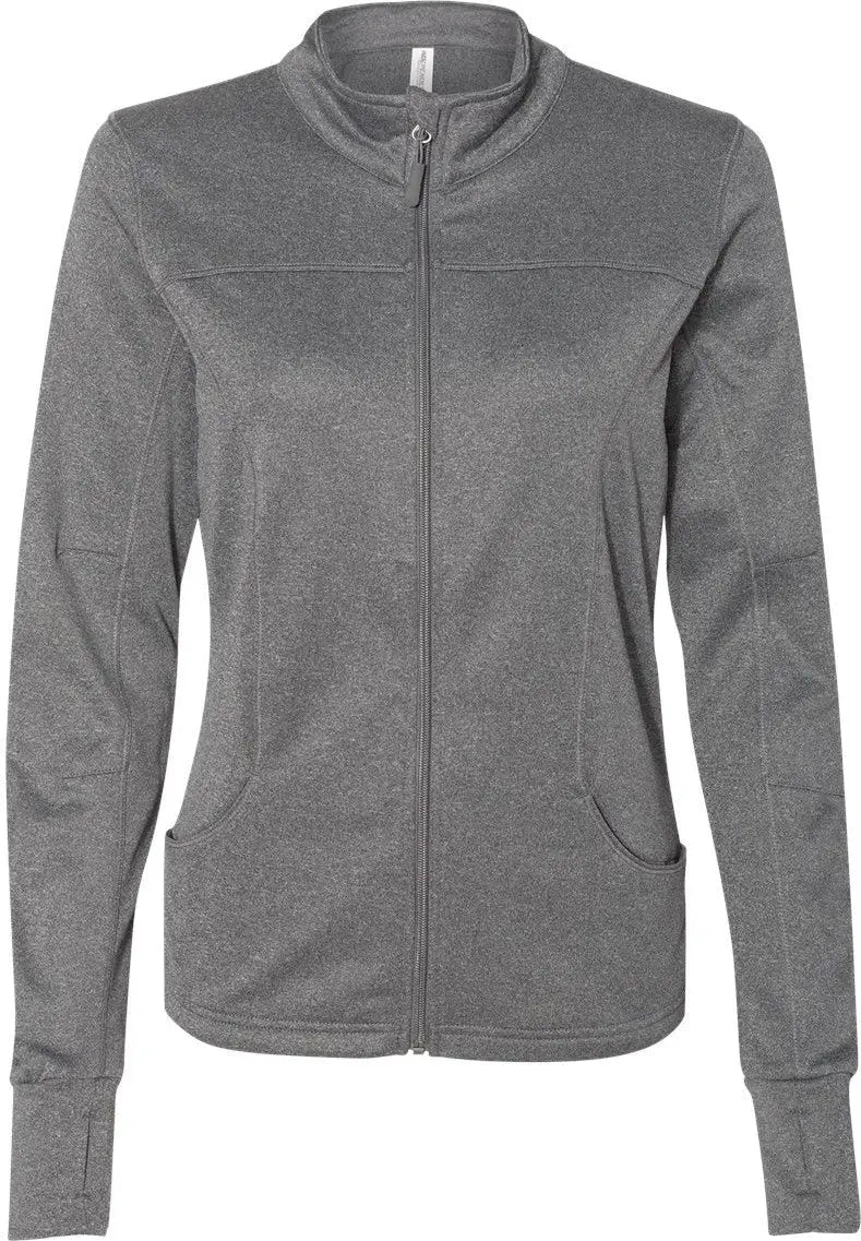 Independent Trading Co. Exp60paz Women’s Poly-tech Full-zip Track Jacket - Gunmetal Heather - Dark Gray / Xs