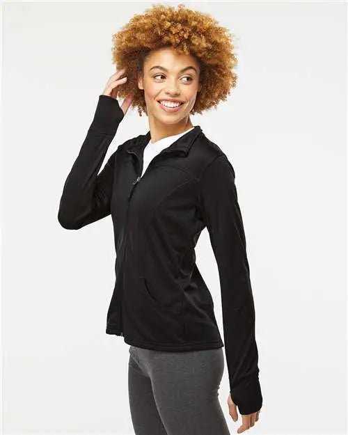 Independent Trading Co. Exp60paz Women’s Poly-tech Full-zip Track Jacket - Black