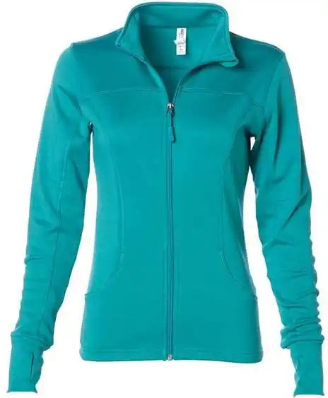 Independent Trading co Exp60paz Women’s Poly Tech Full Zip Track Jacket Lapis Green