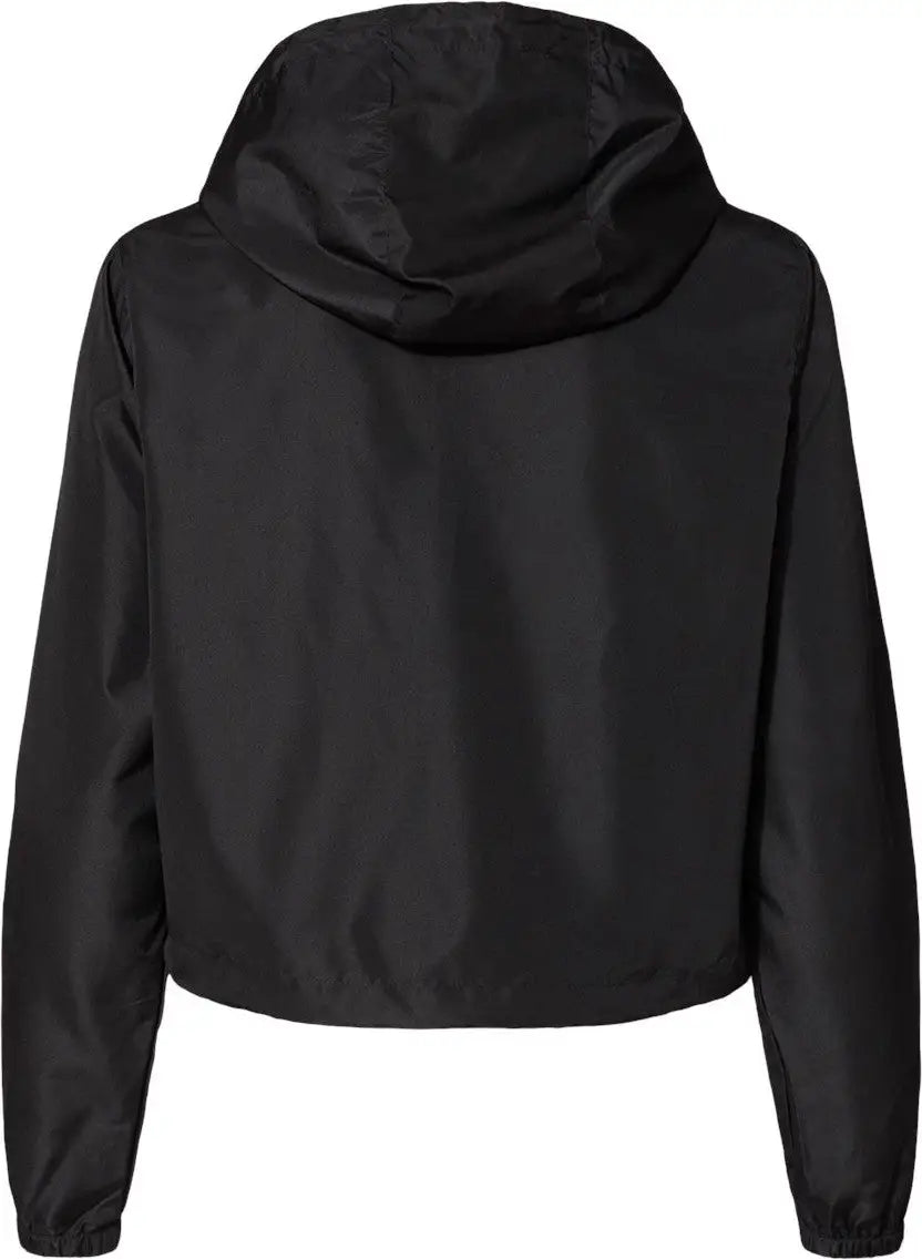 Independent Trading Co. Exp64crp Women’s Lightweight Quarter-zip Pullover Crop Windbreaker - Black - Xs
