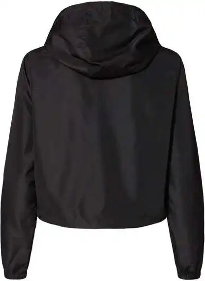 Independent Trading co Exp64crp Women’s Lightweight Quarter-zip Pullover Crop Windbreaker - Black