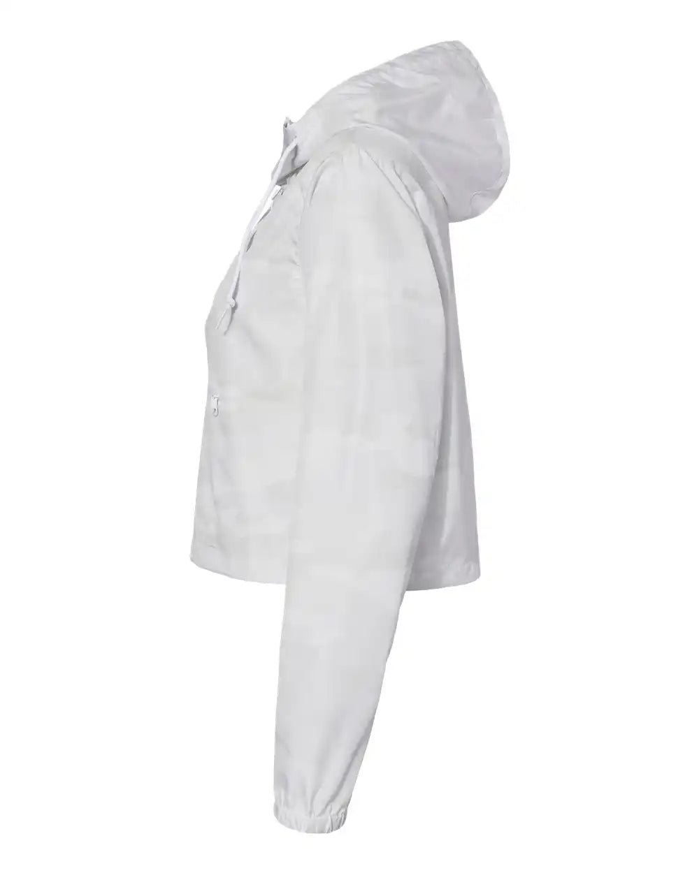 Independent Trading Co. Exp64crp Women’s Lightweight Quarter-zip Pullover Crop Windbreaker - White Camo