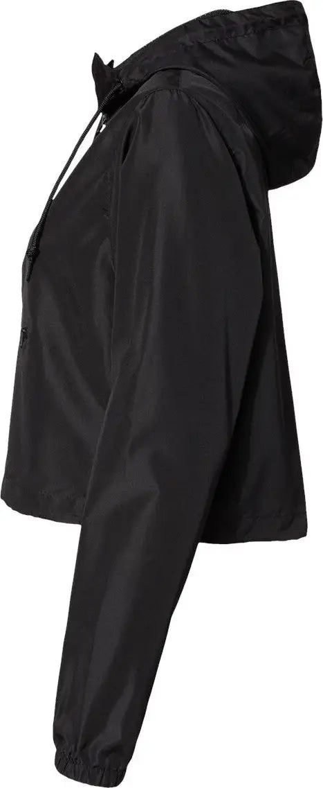 Independent Trading Co. Exp64crp Women’s Lightweight Quarter-zip Pullover Crop Windbreaker - Black