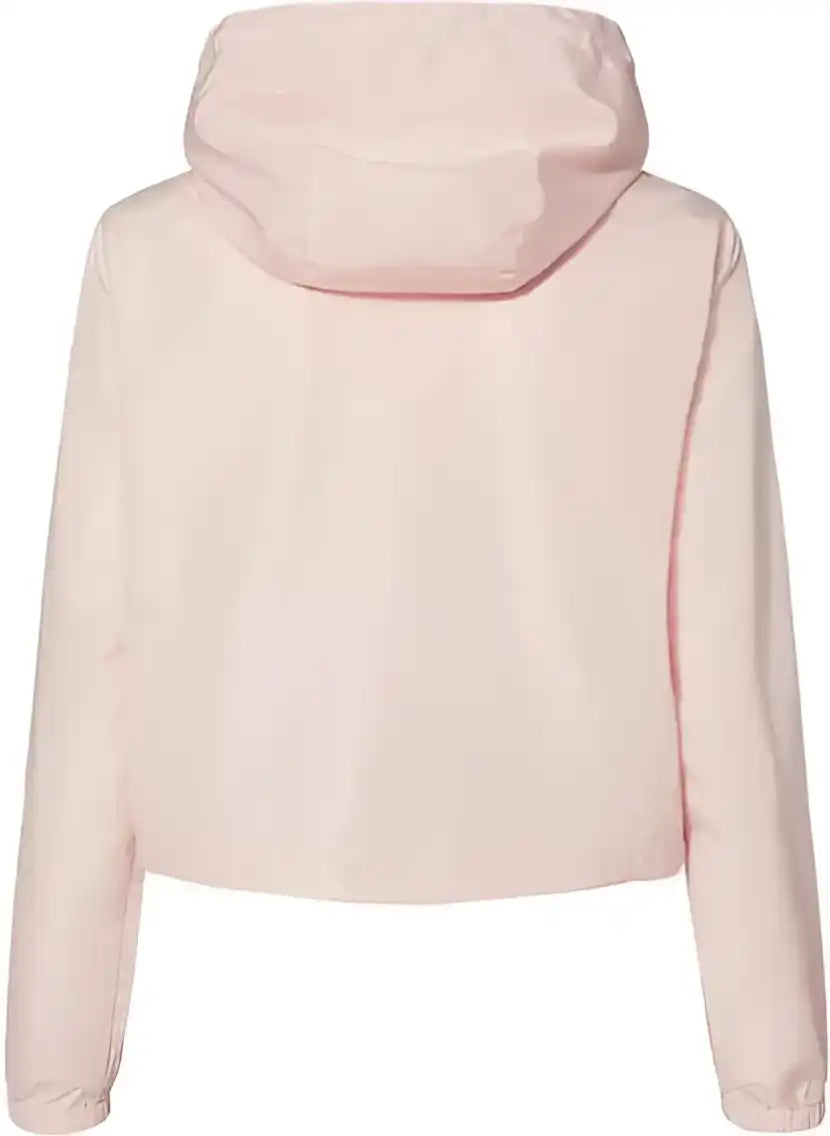 Independent Trading co Exp64crp Women’s Lightweight Quarter-zip Pullover Crop Windbreaker - Blush White Zipper