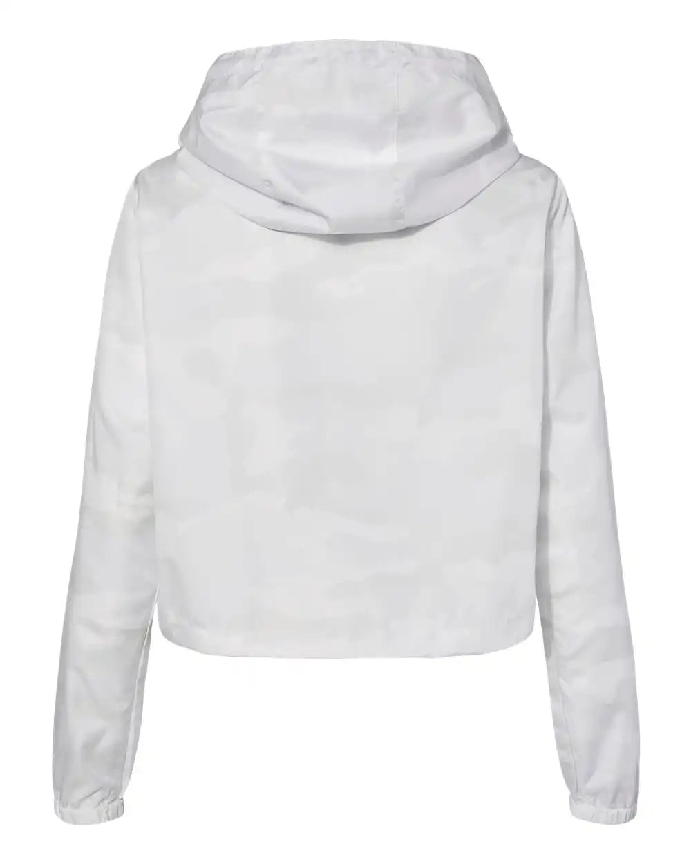 Independent Trading Co. Exp64crp Women’s Lightweight Quarter-zip Pullover Crop Windbreaker - White Camo - Xs