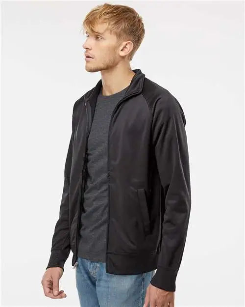 Independent Trading Co. Exp70ptz Lightweight Poly-tech Full-zip Track Jacket - Black