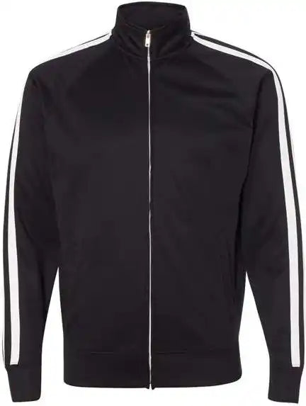 Independent Trading co Exp70ptz Unisex Lightweight Poly Tech Full Zip Track Jacket Black White