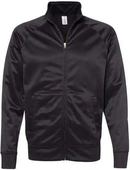 Independent Trading co Exp70ptz Unisex Lightweight Poly Tech Full Zip Track Jacket Black