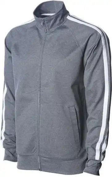 Independent Trading co Exp70ptz Unisex Lightweight Poly-tech Full-zip Track Jacket - Gunmetal Heather White