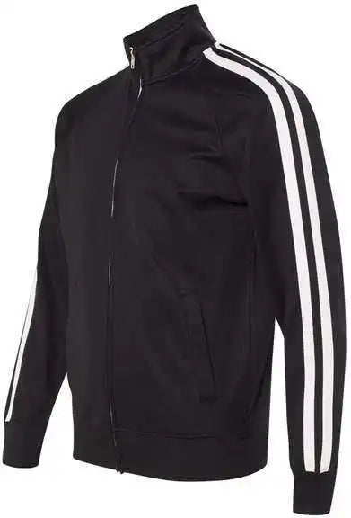 Independent Trading co Exp70ptz Unisex Lightweight Poly Tech Full Zip Track Jacket Black White