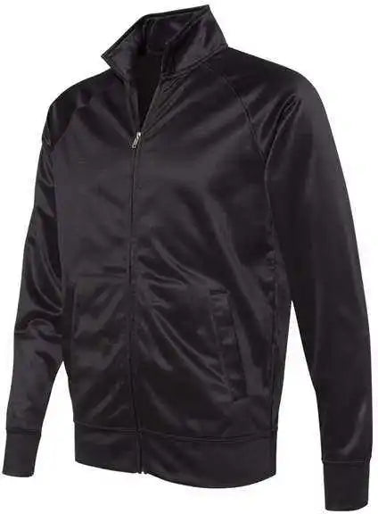 Independent Trading co Exp70ptz Unisex Lightweight Poly Tech Full Zip Track Jacket Black