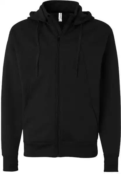 Independent Trading co Exp80ptz Poly Tech Full Zip Hooded Sweatshirt Black