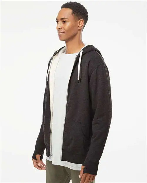 Independent Trading Co. Exp90shz Sherpa-lined Hooded Sweatshirt - Charcoal Heather