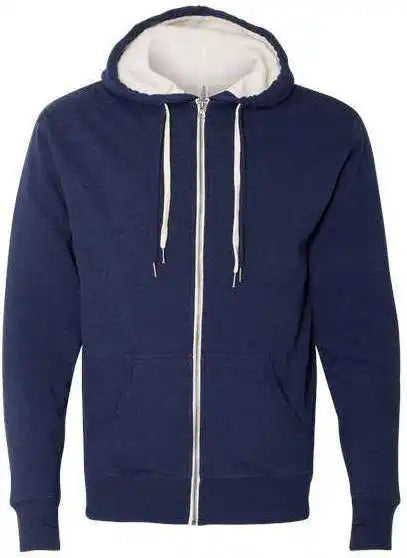 Independent Trading co Exp90shz Unisex Sherpa Lined Hooded Sweatshirt Navy Heather