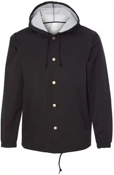Independent Trading co Exp95nb Water-resistant Hooded Windbreaker - Black
