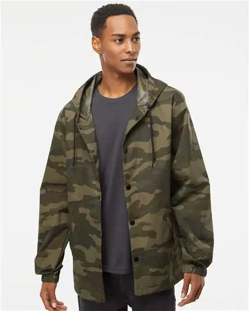 Independent Trading Co. Exp95nb Water-resistant Hooded Windbreaker - Forest Camo
