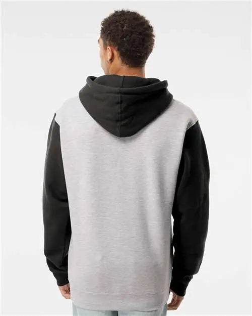 Independent Trading Co. Ind4000 Heavyweight Hooded Sweatshirt - Grey Heather Black