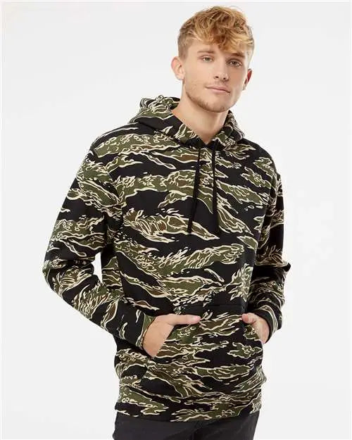 Independent Trading Co. Ind4000 Heavyweight Hooded Sweatshirt - Tiger Camo