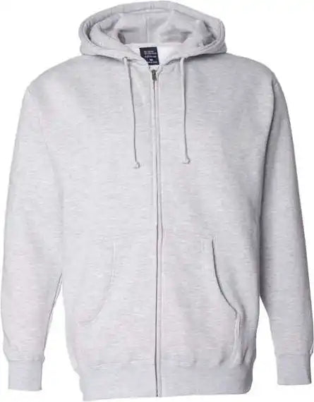 Independent Trading co Ind4000z Heavyweight Full Zip Hooded Sweatshirt Grey Heather
