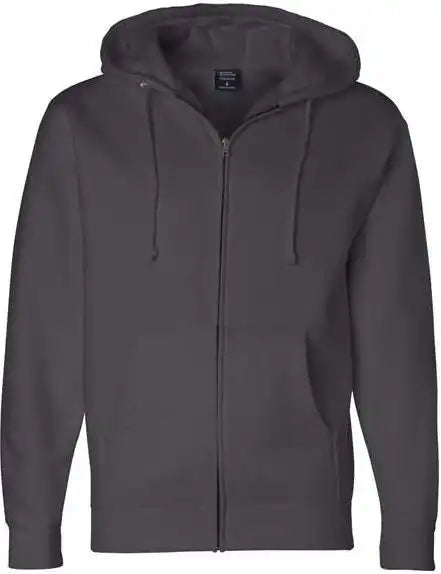 Independent Trading co Ind4000z Heavyweight Full Zip Hooded Sweatshirt Solid Charcoal