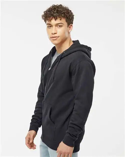 Independent Trading Co. Ind4000z Heavyweight Full-zip Hooded Sweatshirt - Black