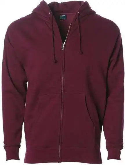 Independent Trading co Ind4000z Heavyweight Full-zip Hooded Sweatshirt - Maroon