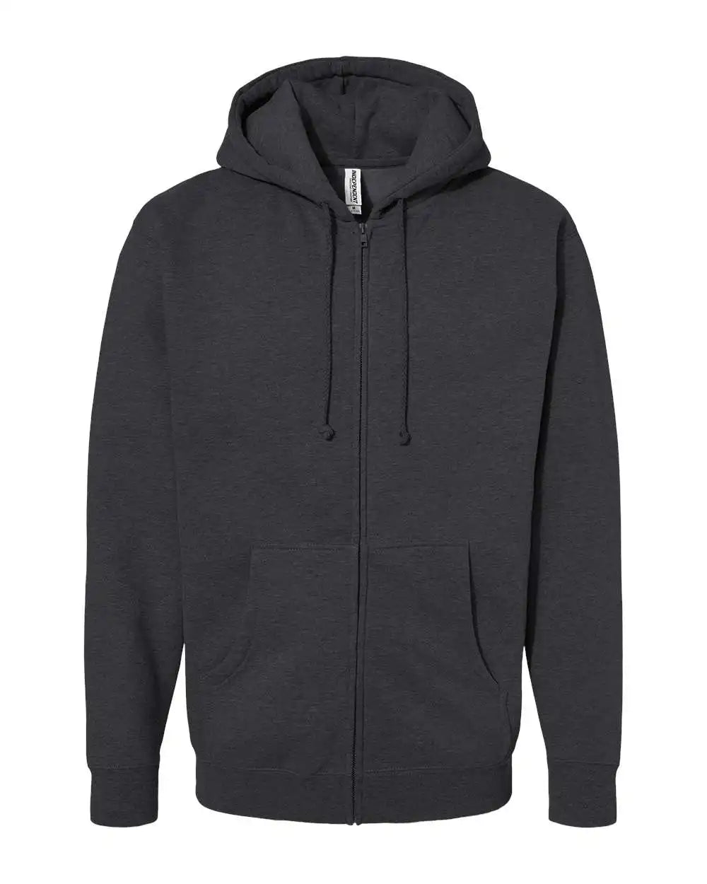 Independent Trading Co. Ind4000z Heavyweight Full-zip Hooded Sweatshirt - Charcoal Heather - Xs