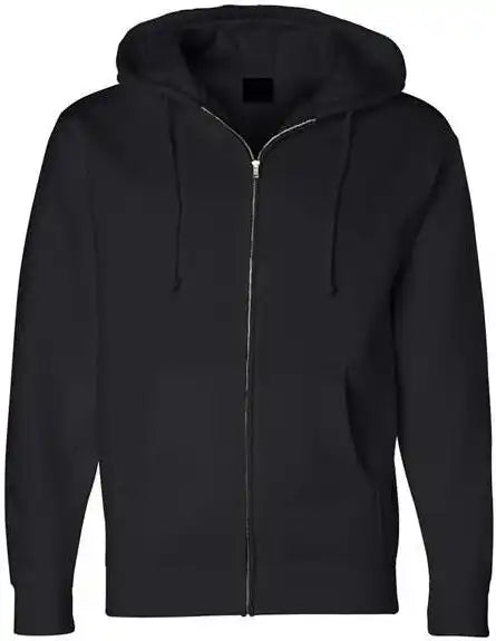 Independent Trading co Ind4000z Heavyweight Full Zip Hooded Sweatshirt Black