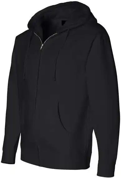 Independent Trading co Ind4000z Heavyweight Full Zip Hooded Sweatshirt Black