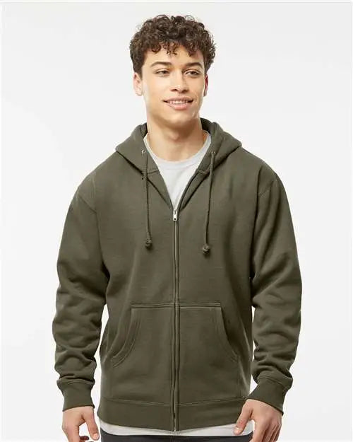 Independent Trading Co. Ind4000z Heavyweight Full-zip Hooded Sweatshirt - Army
