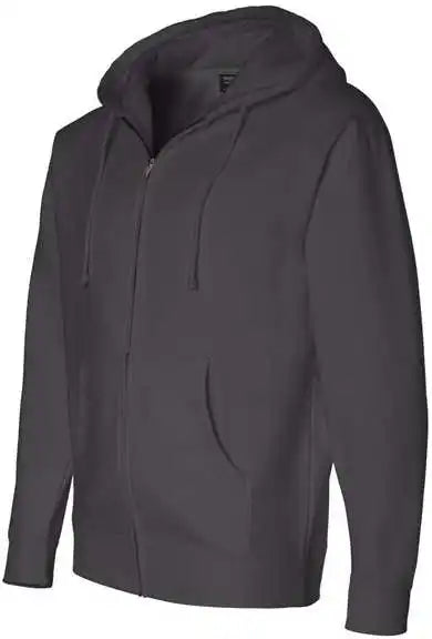 Independent Trading co Ind4000z Heavyweight Full Zip Hooded Sweatshirt Solid Charcoal