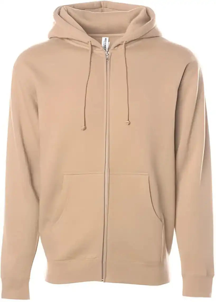 Independent Trading co Ind4000z Heavyweight Full Zip Hooded Sweatshirt Sandstone
