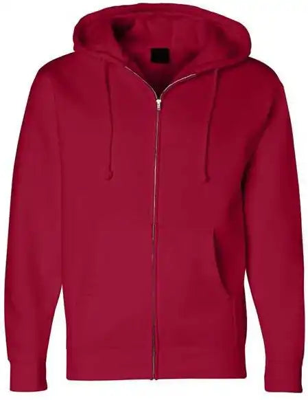 Independent Trading co Ind4000z Heavyweight Full Zip Hooded Sweatshirt Red