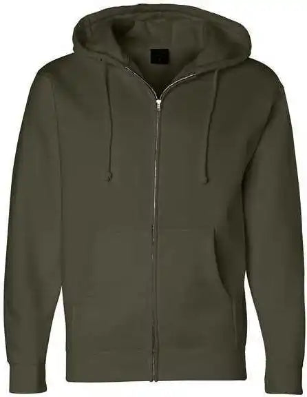 Independent Trading co Ind4000z Heavyweight Full Zip Hooded Sweatshirt Army