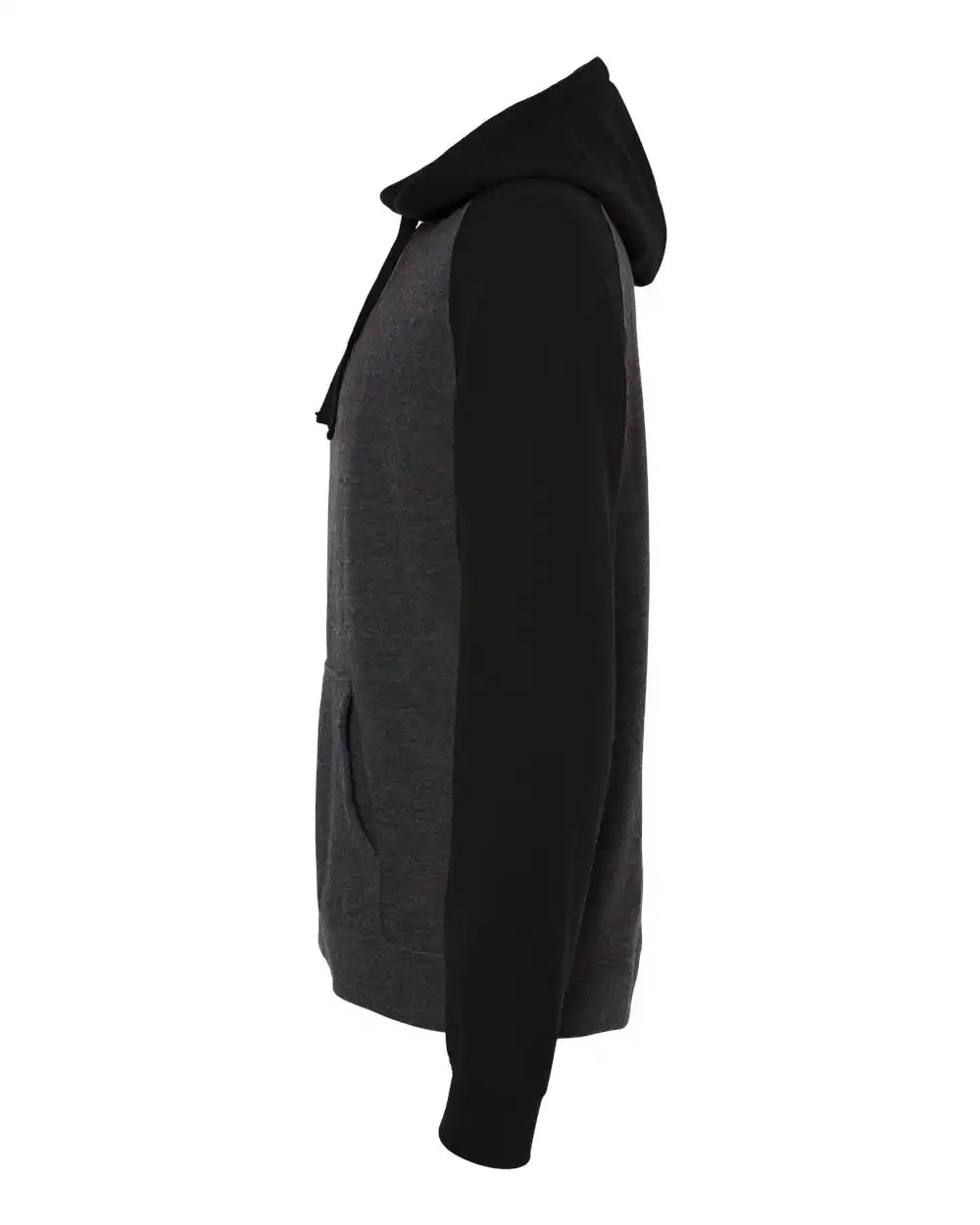 Independent Trading Co. Ind40rp Raglan Hooded Sweatshirt - Charcoal Heather Black