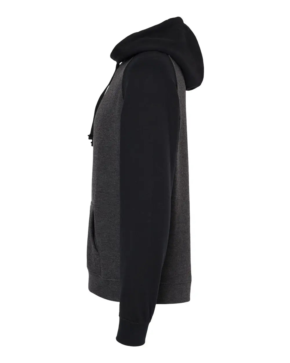Independent Trading Co. Ind40rp Raglan Hooded Sweatshirt - Gunmetal Heather Black
