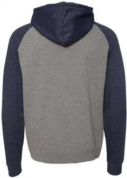 Independent Trading co Ind40rp Raglan Hooded Sweatshirt - Gunmetal Heather Classic Navy