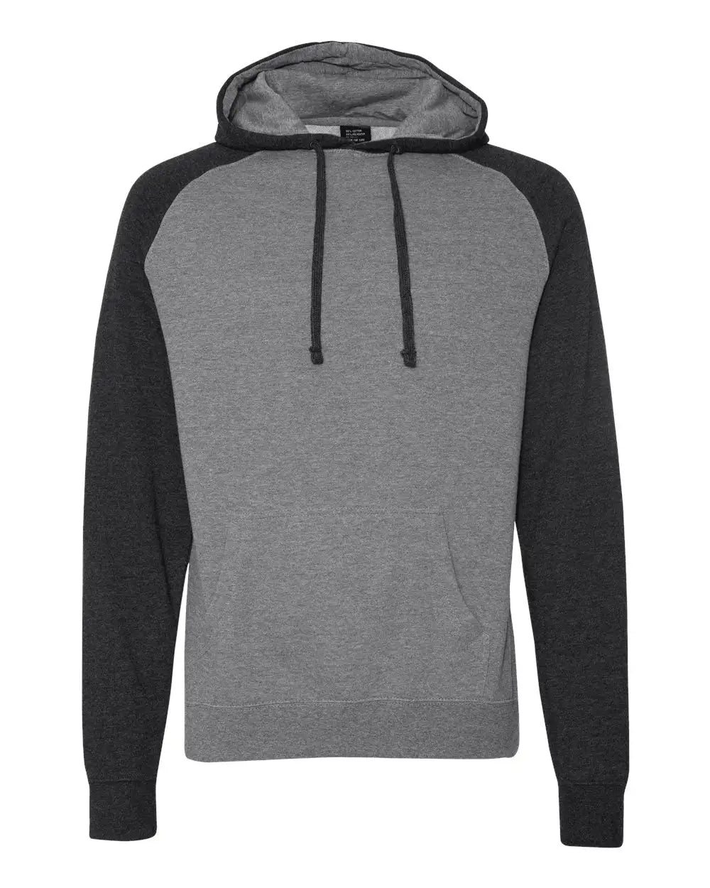 Independent Trading Co. Ind40rp Raglan Hooded Sweatshirt - Gunmetal Heather Charcoal - Dark Gray / Xs