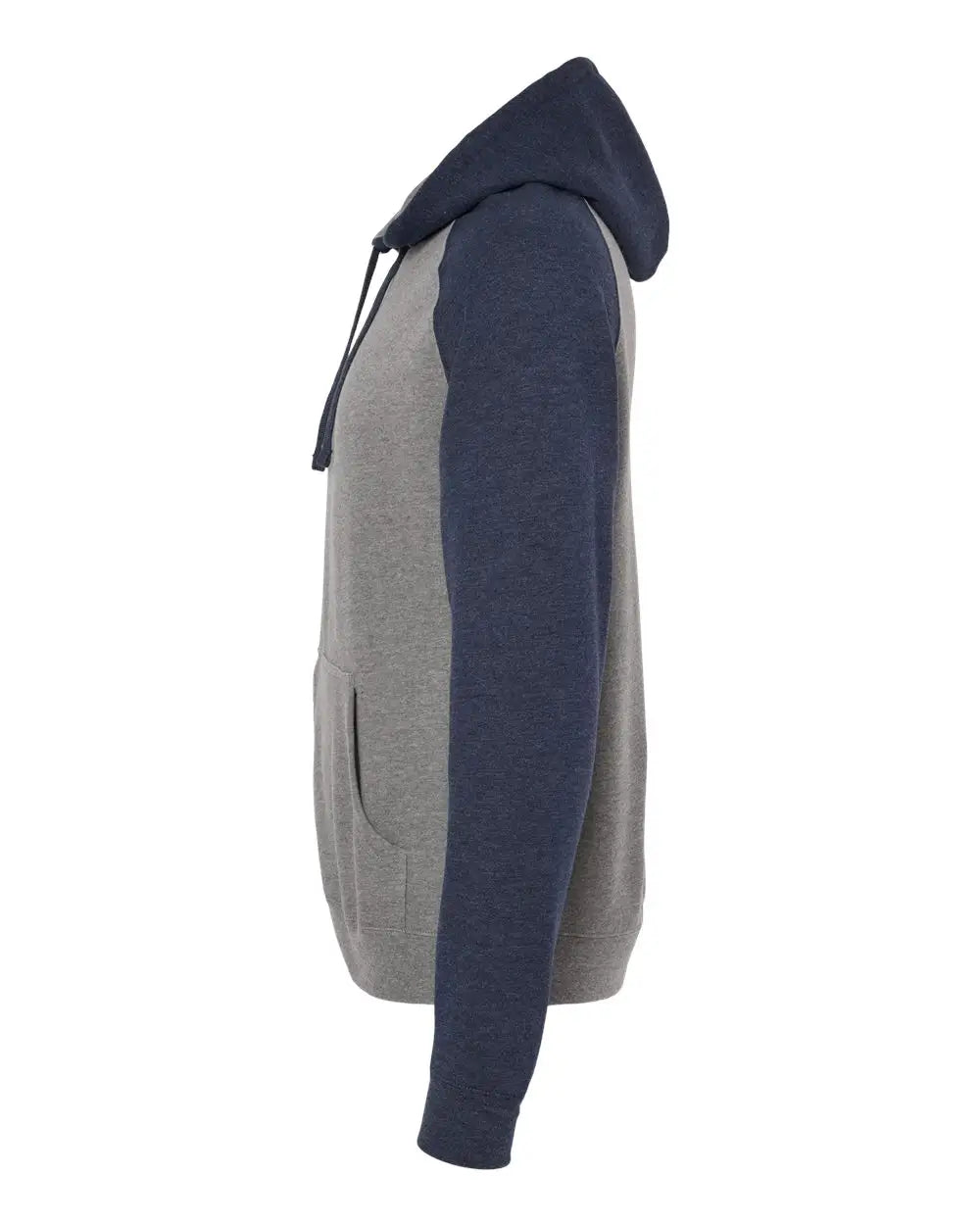 Independent Trading Co. Ind40rp Raglan Hooded Sweatshirt - Gunmetal Heather Classic Navy