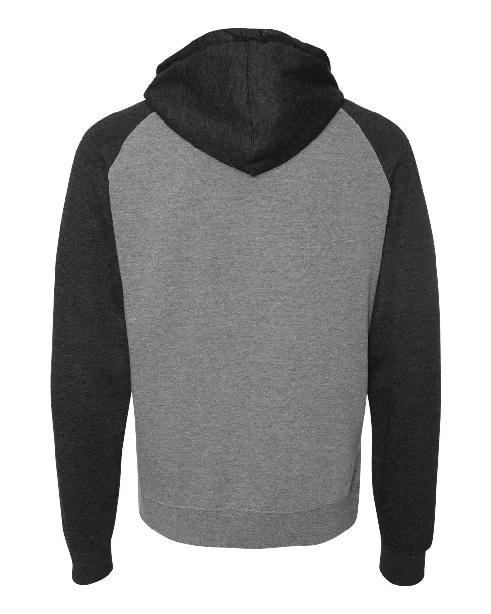 Independent Trading Co. Ind40rp Raglan Hooded Sweatshirt - Gunmetal Heather Charcoal - Dark Gray / Xs