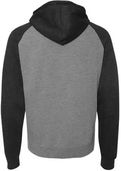 Independent Trading co Ind40rp Raglan Hooded Sweatshirt - Gunmetal Heather Charcoal