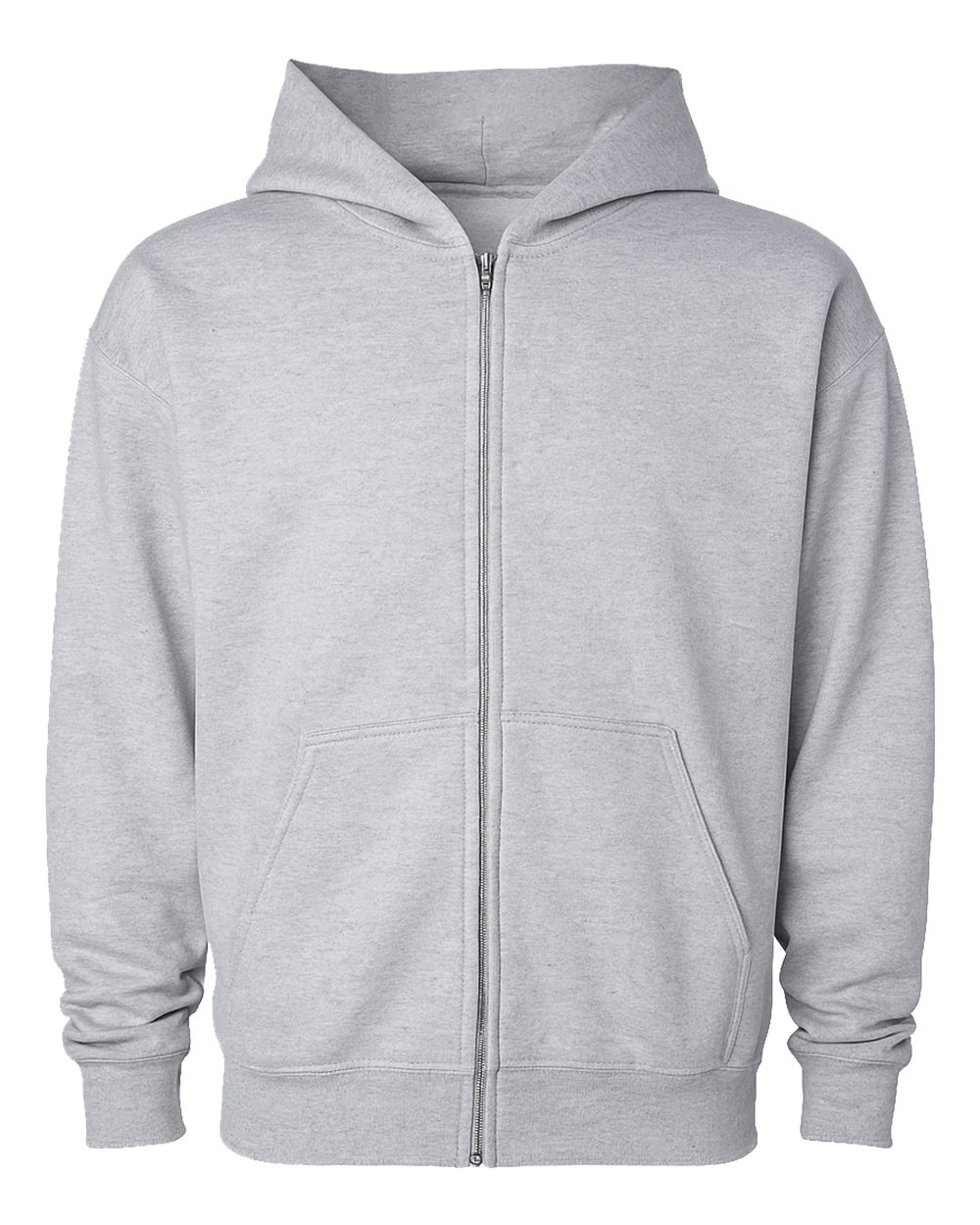 Independent Trading Co. Ind420zip Unisex Mainstreet Heavyweight Full-zip Hooded Sweatshirt - Grey Heather