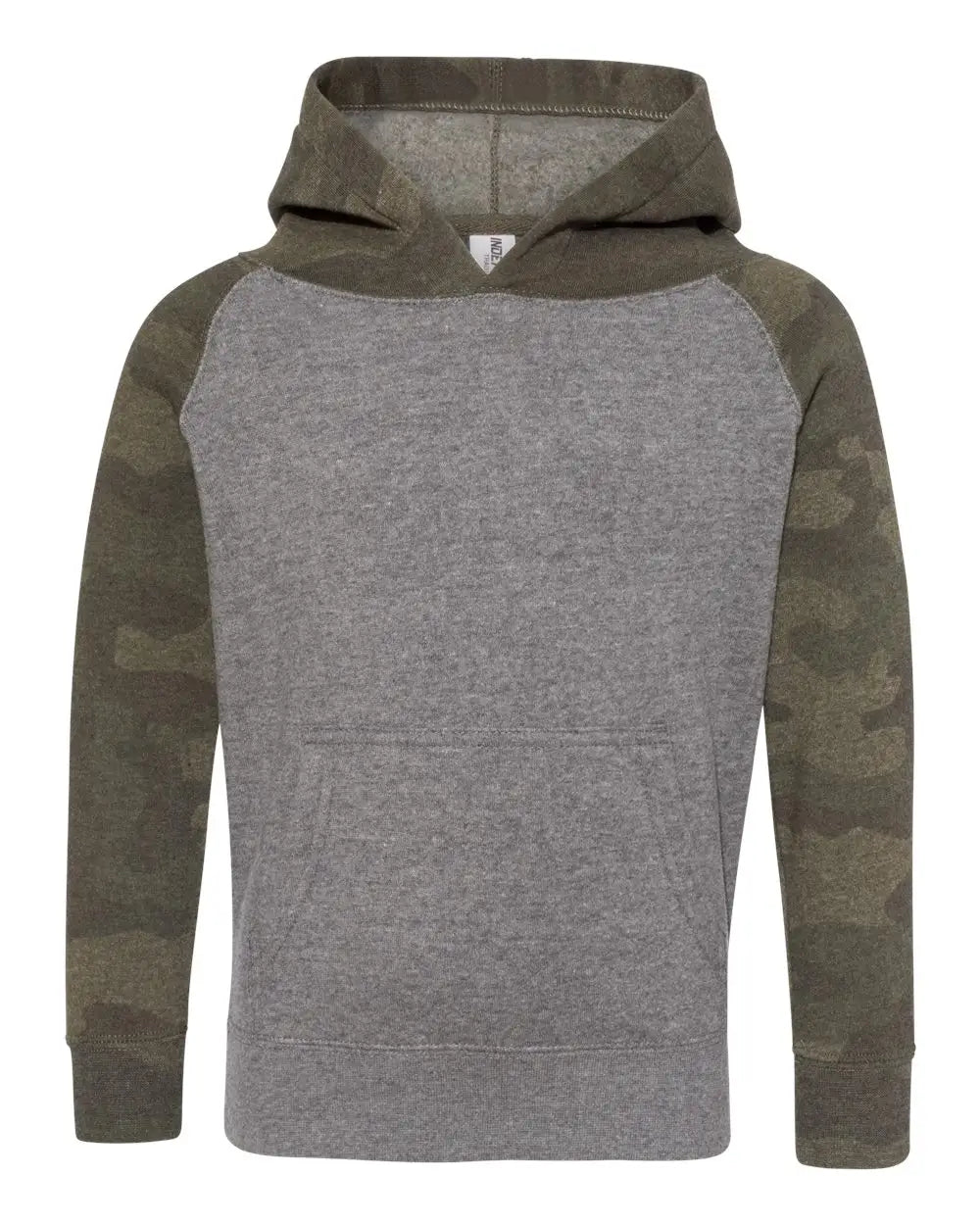 Independent Trading Co. Prm10tsb Toddler Special Blend Hooded Raglan Sweatshirt - Nickel Heather Forest Camo - Gray / 2t