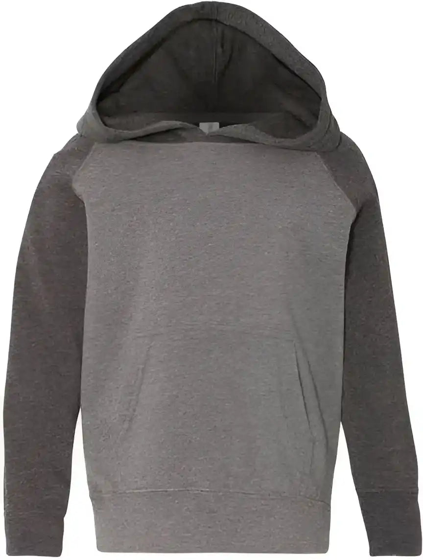 Independent Trading co Prm10tsb Toddler Special Blend Raglan Hooded Sweatshirt Nickel Carbon