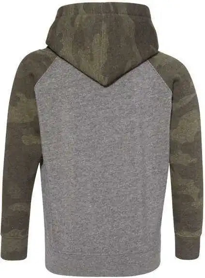 Independent Trading co Prm10tsb Toddler Special Blend Raglan Hooded Sweatshirt - Nickel Heather Forest Camo