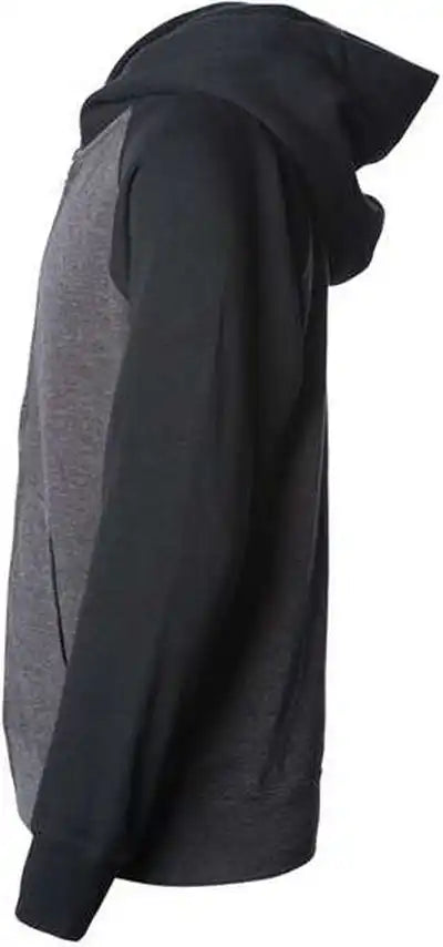 Independent Trading co Prm10tsbz Toddler Lightweight Special Blend Raglan Zip Hood - Carbon Black
