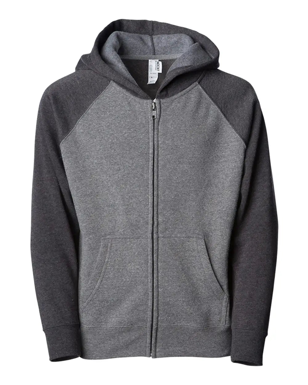 Independent Trading Co. Prm10tsbz Toddler Lightweight Special Blend Raglan Zip Hood - Nickel Carbon