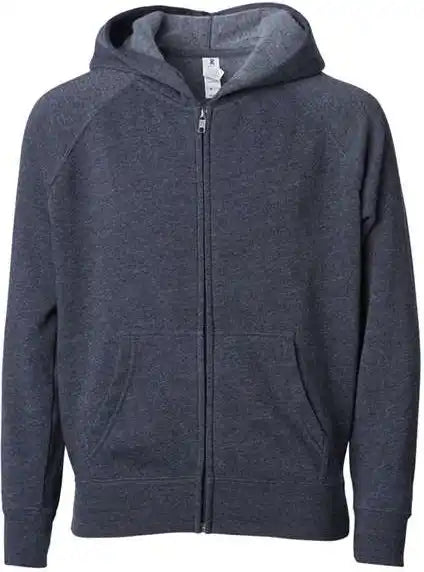 Independent Trading co Prm10tsbz Toddler Lightweight Special Blend Raglan Zip Hood - Midnight