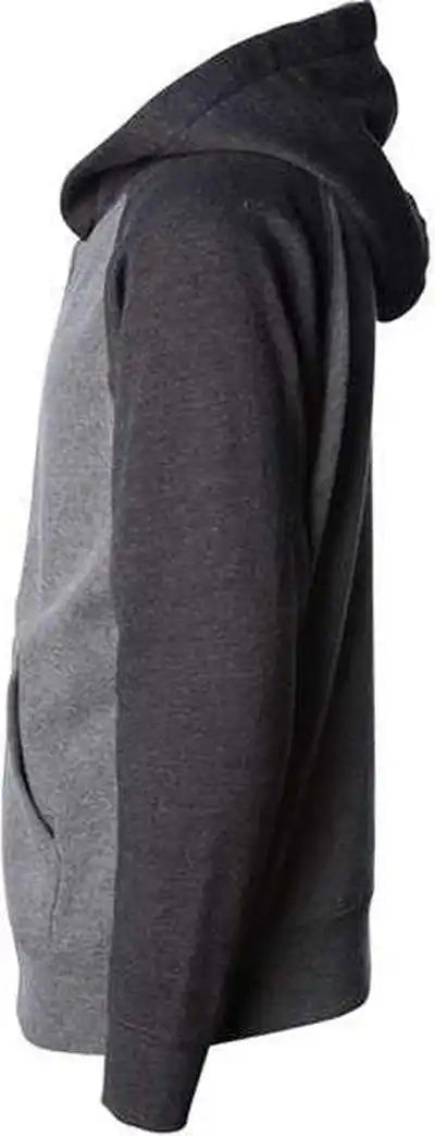Independent Trading co Prm10tsbz Toddler Lightweight Special Blend Raglan Zip Hood - Nickel Carbon